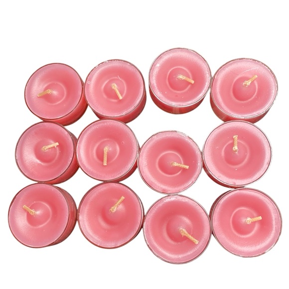 PartyLite Strawberry Fields Pink Tealight Candles - Picture 1 of 8